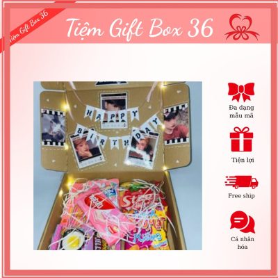 Hộp quà bánh kẹo in ảnh theo yêu cầu