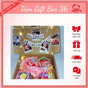Hộp quà bánh kẹo in ảnh theo yêu cầu