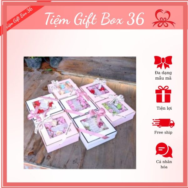 Hộp quà hoa sáp đựng tiền